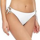 besiyes Bikini Underwear for Women Low Rise Swim Bottom String Tie Side Bikini Bottom Moderate Swimsuit Bottom 2024, White, Medium