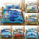 Lilo Stitch Bedding Set Kids 3D Stitch Duvet Cover Pillowcase Bed Set Gift 
