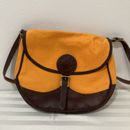 Duluth Pack Shell Purse Orange Canvas Brown Leather Trim See Pics &Description