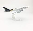 Sage Square 1:300 Ups Airlines Boeing 747-44Af Scale Metal Model Aircraft, Highly Detailed Souvenir Model Aircraft Collection, White