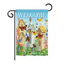 August Grove® Canne Welcome Butterfly Houses Inspirational Sweet Home Impressions Decorative Vertical 13" x 18.5" Double Sided Garden Flag Set | Wayfair