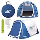 Active Era® Pop Up Tent - 2 Layer Waterproof 2 Person Pop-Up Tent – 100% Storm Tested with Advanced Ventilation and Easy-Pitch Construction - Perfect for Camping and Festivals (Blue)