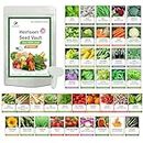Heirloom Vegetable Seeds Survival Garden Kit - Over 18,000 Seeds for Planting Vegetables, Fruits & Herbs, 39 Heirloom Varieties, High Germination Rates - 100% Non-GMO, Survival Seed Vault