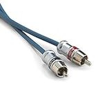 JL Audio XB-BLUAIC2-6 2-Channel Twisted-Pair Audio Interconnect Cable with Machined Connectors, 6-Feet