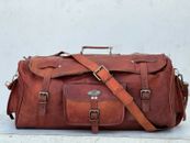 30" Vintage Men Leather Holdall Luggage Travel Clothing & Accessories Duffel Bag