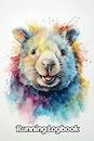 Watercolor Wombat Running Logbook: 52 Week Daily Tracking with Weekly Review | Keep Record of Run Type, Route, Time, Distance, Pace, Heart Rate, ... Lovers | 6 x 9 Inches | 111 Pages | v2