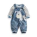 LvYinLi US Baby Boy Clothes Boys' Romper Jumpsuit Overalls Stripe Rompers Sets (9-14 Months, Blue)