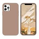 GUAGUA Case for iPhone 12 Pro Max 6.7" 5G Liquid Silicone Soft Gel Rubber Slim Thin Microfiber Lining Cushion Texture Cover Protective Phone Cases for iPhone 12 Pro Max 2020 Chocolate