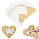 AIYINGYING Heart Scratch Off Stickers Labels,50 Pieces Heart Shape Scratch Off Stickers Labels,3In Scratch Off Cards,Heart Shape Color Blank Sticker for DIY Valentine Wedding Invitations (Golden)