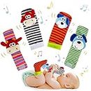 number balloon💝♫Foot Finders Socks & Wrist Rattles Baby Toys Set,Toys for Babies ,Toy Socks & Wrist Rattles ,Newborn Toys - Soft Animal Rattle Baby Toys 0-3 Months.juguetes para bebés