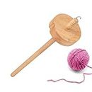Spinning Wheel Yarn,Wooden Spindle - Weaving Spinning Wheel for Beginner Wooden Spindle, Spinner Gifts DIY and Sewing Lovers Puchen