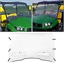 ECOTRIC Clear Front Vented Windshield Scratch Resistant Compatible with John Deere Gator XUV 550 560 590i 590m RSX 850i 860i