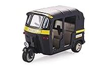 TECHZAGE Pull Back Auto Rickshaw Cng Toys For Kids Action Race Play Maintenance Free Taxi, Black