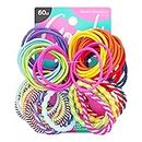 Goody Kids Ouchless Elastic Hair Ties – 2 Color Options Brights or Pastels - Perfect for Fine, Curly Hair and Sensitive Scalps - Pain Free Hair Accessories for Children, Girls and Boys, 60 Count