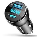 Car Charger, TECKNET 66W PD3.0&QC4.0 Dual Port USB Car Charger Adapter, 12V/24V USB Socket, Cigarette Lighter USB Charger for iPhone iPad and Android phones