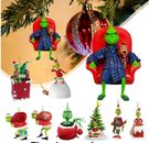 Merry Christmas Grinch Ornaments Xmas Tree Hanging Figure Pendant Home Decor gif