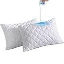 MH Home Quilted Waterproof Pillow Protectors White 2 Pack Bed Pillows Cover Quilted Pillowcase, Extra Soft & Breathable Pillow Case (50 x 75 cm)