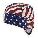 USA Flag Zandana Tie Bandana Style Fitted Skull Cap Biker Durag Cotton Breathable Sports Hat