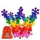 SHAWE Building Blocks Kids Educational Toys STEM Toys Building Discs Sets Interlocking Solid Plastic for Preschool Kids Boys and Girls, Safe Material for Kids - Package with Storage Bag