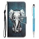 Grandoin Compatible with Samsung Galaxy A20E/A10E Case, Wallet Leather Flip Case with Card Holder Slots Magnetic Closure Kickstand Shockproof Phone Case for Samsung Galaxy A20E/A10E (Elephant 1)