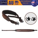 Tourbon Padded Rifle Sling PU Leather Gun Strap Mount Swivels Clip Hunting in AU