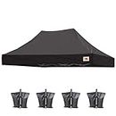 ABCCANOPY Replacement Canopy Top for Commercial Canopy Tent (10x15, Black)