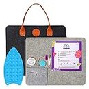Rdutuok 17 x13.5 Inches Wool Pressing Mat for Quilting with Carrying Case 100% New Zealand Wool Felted Ironing Pad for Sewing, Quilting Supplies and Notions