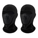 SKHAOVS 2 Pack Warm Balaclava, Black Skimask for Men Women, Breathable Windproof Face Mask, Neck Warmer Full Face Mask Moto Accessories for Outdoor Sports Ski Cycling Motorcycle, One Size (Black)