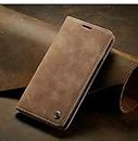 ClickCase™ for iPhone 11 pro Max (6.5") Sheepskin Series Faux Soft Leather Wallet Flip Case Kick Stand with Magnetic Closure Lightweight Slim Flip Cover for iPhone 11 pro Max (6.5") (Beige Brown)