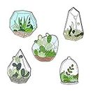 ROFARSO 5Pieces Aloe Eucalyptus Cactus Brooch Pin Sets Succulent Plants Enamel Brooch Pins Fashion Lapel Pins Accessory for Backpacks Badges Hats Bags for Women Girls Kids Gift