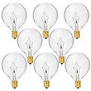 8 Pack 40 Watt G50 Light Bulbs for Full-Size Scentsy Warmers,G16.5 Globe E12 Incandescent Candelabra Base Clear Light Bulbs for Candle Wax Warmer