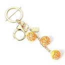 Simulated Food Fruit Orange Keychain Accessories for Women Teen Girls Cute 3D Cartoon Novelty Keychains for Adults Female Gold Resin Purse Car Backpack Cell Phone Case Keychain Gifts for Friends Mom