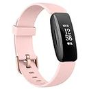 AK Straps Compatible with Fitbit Inspire 2 Strap Women Men, Soft Silicone Sport Replacement Wristband for Fitbit Inspire 2 Only.[NOT for Fitbit Inspire/Fitbit Inspire HR] (5.1''-8.1'', Nude Pink.)