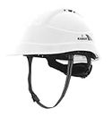 Karam ISI Marked Safety Helmet with Ratchet Type Adjustment for Outdoor Head Protection (Super White) PN542