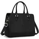 Handbags for Women, Ladies Satchel Purses PU Messenger Bags Top-Handle for Women Tote Bags Crossbody Bag Fashion Shoulder Bag Tote Purses with Adjustable Strap, Black