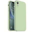 Vooii Compatible with iPhone XR Case, Upgraded Liquid Silicone with [Square Edges] [Camera Protection] [Soft Anti-Scratch Microfiber Lining] Phone Case for iPhone 10 XR 6.1 inch - Matcha