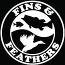 Fins Feathers Duck Fishing Hunting Car Truck Window Bumper Vinyl Graphic Decal Sticker- (8 inch) / (20 cm) Tall GLOSS WHITE Color