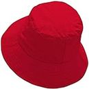 SATYAM KRAFT Foldable Stylish Reversible Bucket Hat Caps for Women, Teens, Ladies and Girls for Summer Accessories, Beach wear, Travelling(Red)