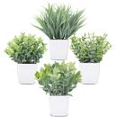 CEWOR 4 Pack Small Faux Plants for Office Desk Fake Mini Potted Plants for Sh...