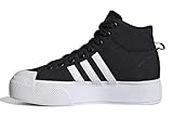 adidas Womens Bravada 2.0 MID Platform Sneaker, Black/White/Black, 8 US