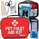 Dog First Aid Kit | Vet Approved Pet First Aid Supplies to Treat Dogs & Cats in an Emergency | Pet First Aid Kit Book, Tick Remover, Slip Leash & Medical Essentials for Home, Camping, Car, RV, Travel