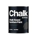 Hemway Matt Shabby Chic Chalk Based Furniture Paint 1L Cool Neutral Colours Suitable for Interior Furniture, Wardrobes, Shelves, Tables and Chairs, Quick Drying Chalky Finish Smooth - Caviar Black