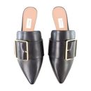 BALLY Women's Shoes Mules Loafers Mules Black Leather Size 36 Hamelin Flat New