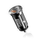BIG+ USB Car Charger [Metal], Fast Car Charger [1 Pack], Dual USB Car Charger 6A/36W [QC3.0] Car USB Charger, Car Phone Charger compatible with iPhone 12 11 Pro S20 S10 & smart phones, USB Car Adapter