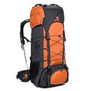 Bseash 60L Internal Frame Hiking Camping Backpack with Rain Cover, Outdoor Sport Travel Daypack for Climbing Touring(Orange)
