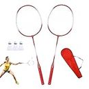 passi Professional Badminton Racket,Portable 2 Player Badminton Rackets - Badminton Set for Adults, Outdoor Recreation Accessories, Sports Gear for Teenagers, Children