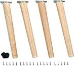 HAENJA MNB Natural Solid Wood Sofa Legs, Dresser Legs, Replacement Legs for Tables and Chairs, Set of 4, Beech, Slanted (550 mm/21.7 in) (Size : 700mm/27.6in), 254219