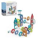 Magicwand 74 Pcs 3D Magical Magnetic Construction STEM & STEAM Light Blocks & Race Track for Kids【Pack of 1 Set】【Multi-Colored】