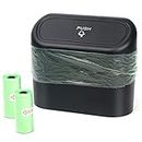 Car Trash Can Bin with Lid Small Leakproof Car Garbage Can Mini Vehicle Trash Bin w/ 40pcs Car Trash Bags Garbage Dustbin Organizer Container for Car Office Kitchen Bedroom Home