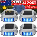 1-4Pack Solar Driveway Blue Light LED Dock Road Markers for Stair Garden Pathway